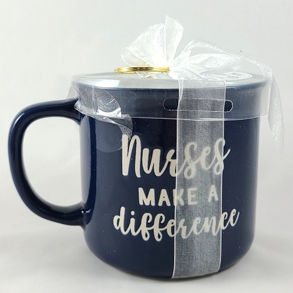Eccolo  World Traveler Navy Mug Etched Nurses Make a Difference Coffee Tea - Picture 3 of 9
